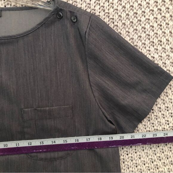 FABLED Boat Neck One-Pocket Scrub Top grey size LARGE - Picture 4 of 7